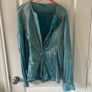Elite Tahari Turquoise Blue Blouse (Super Soft, Fits Like M/L)